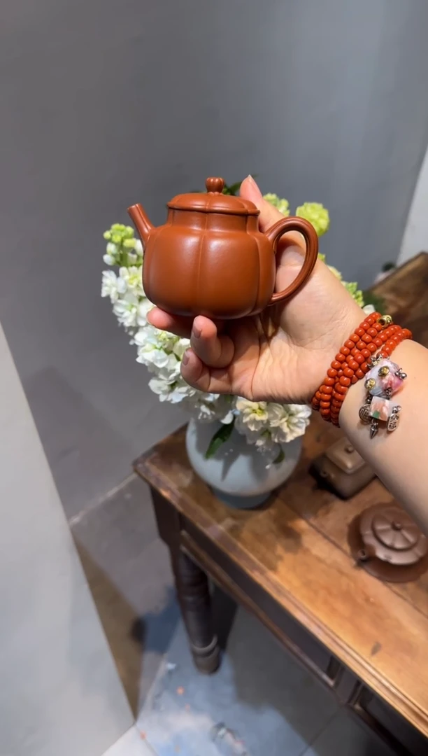 茶壶紫砂寶****森繁花 朱泥