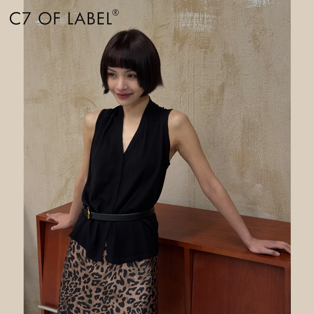 C7「少艾」桑蚕丝+羊毛+莱赛尔  暗门襟连肩套衫