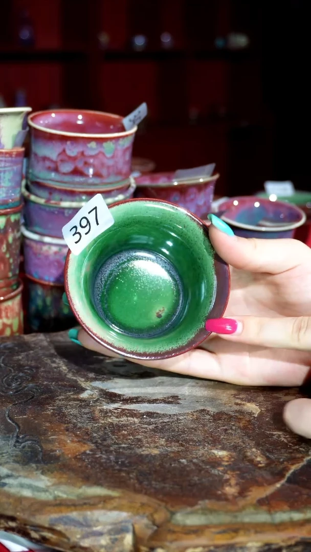 摆件 精品窑变钧瓷茶器
