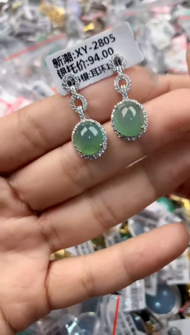 银S925镶嵌戒指翡翠111-----10