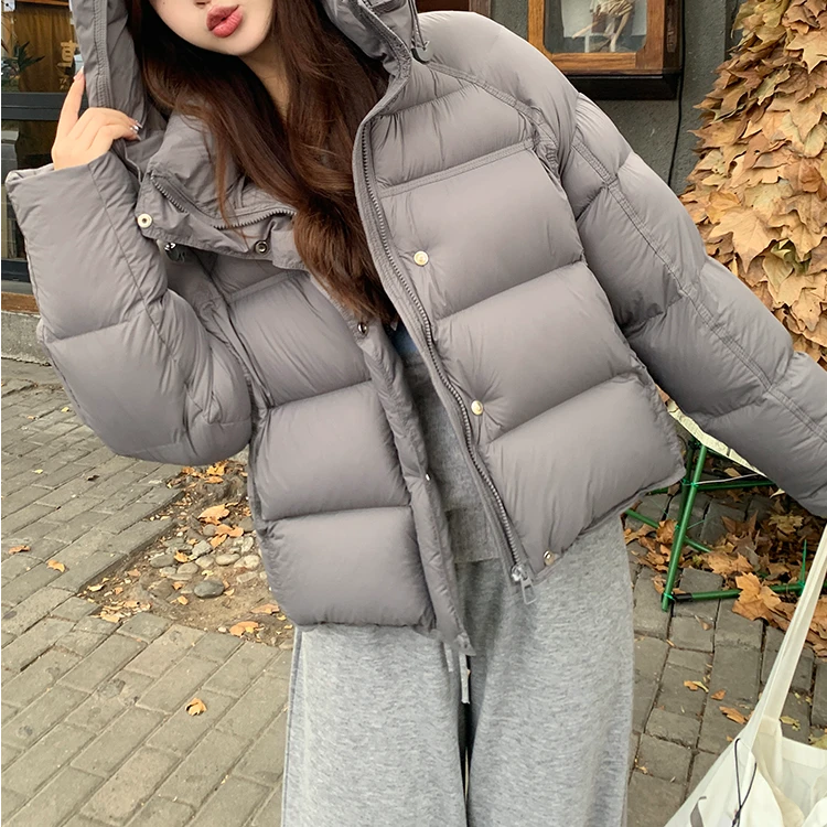 Mandsibil曼德西比利羽绒服女短款2025新90白鸭绒加厚面包服外套