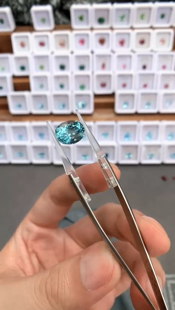 定制海蓝宝石裸石未镶嵌6.44ct  超圣