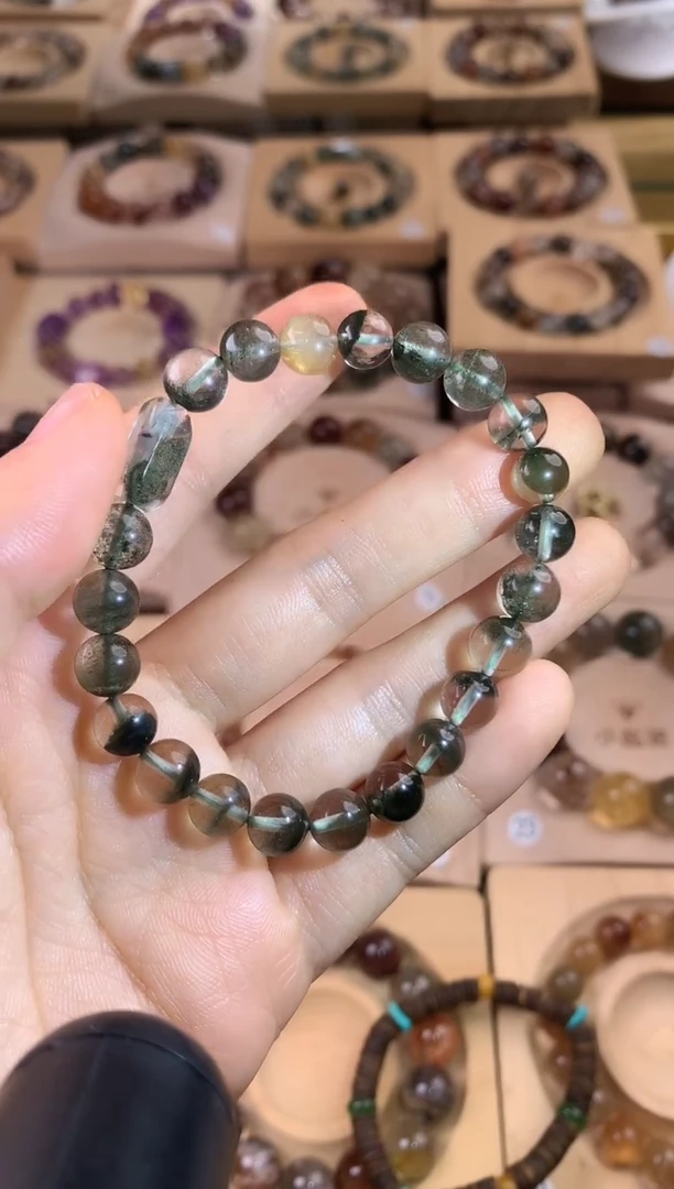 未镶嵌手串水晶天然绿幽灵diy手串