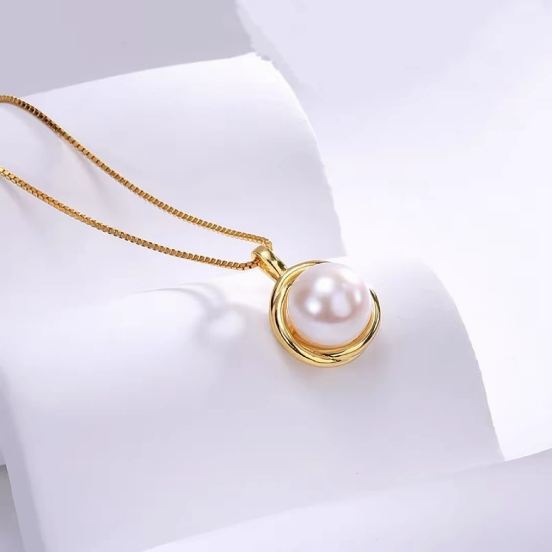 【诸事圆满】天然淡水无核珍珠吊坠（11-12mm)含链