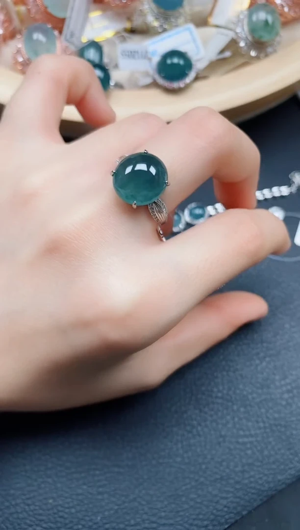 【闪购商品】翡翠戒指银S925镶嵌翡翠
