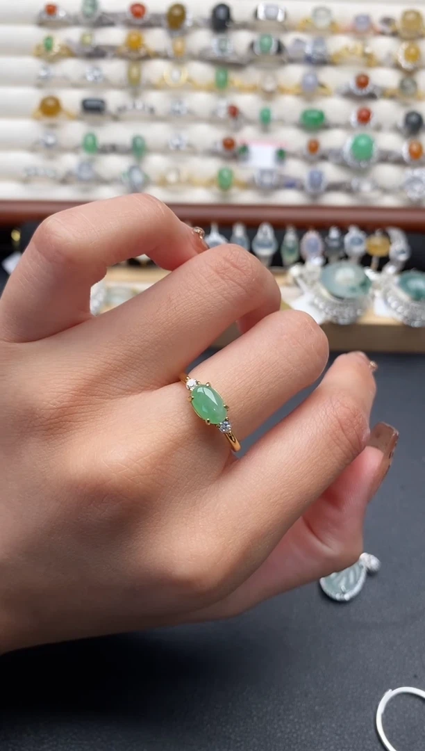 银S925镶嵌戒指翡翠1111111+4