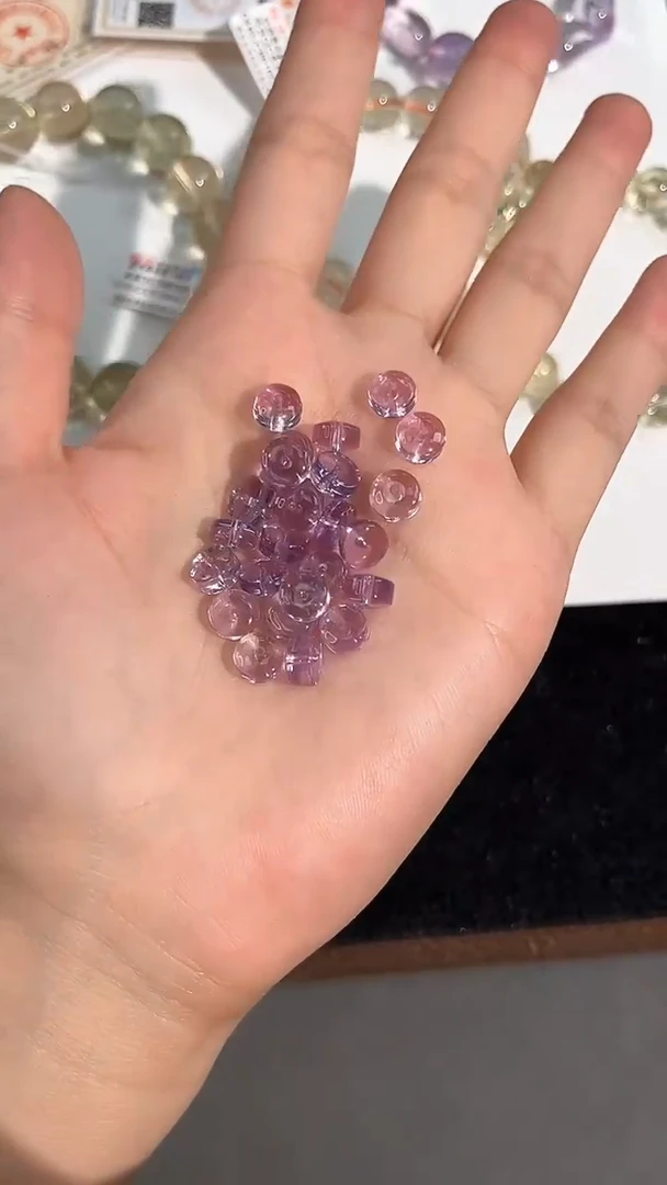 水晶手链未镶嵌21号紫水隔珠单颗配件