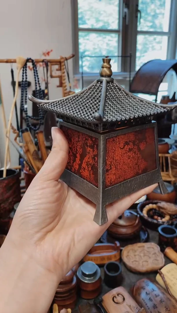 竹宫灯造型氛围灯香炉