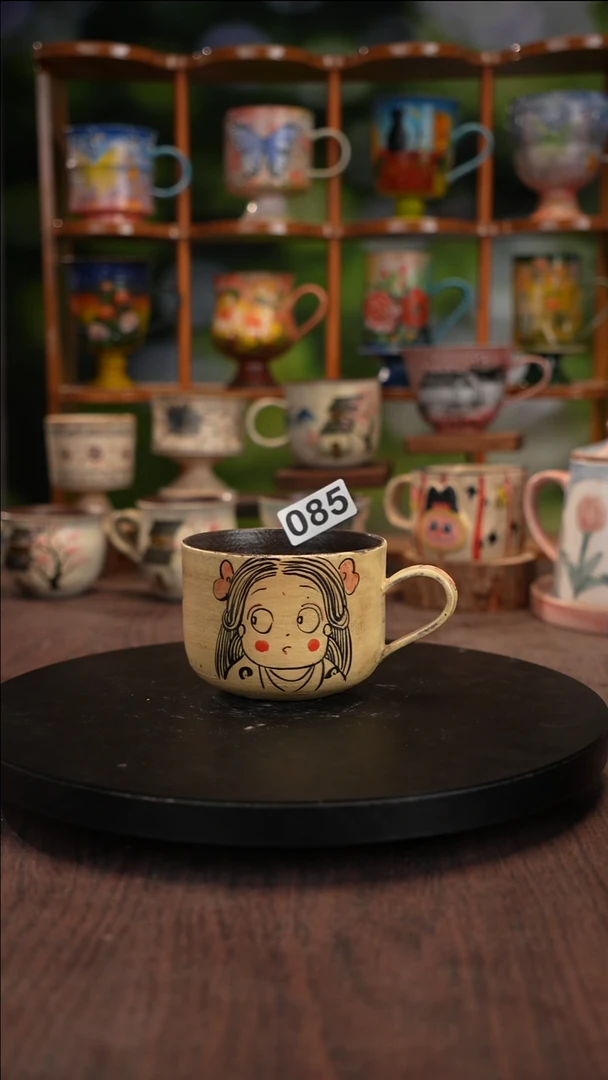 景德镇釉下手绘陶瓷紫砂杯