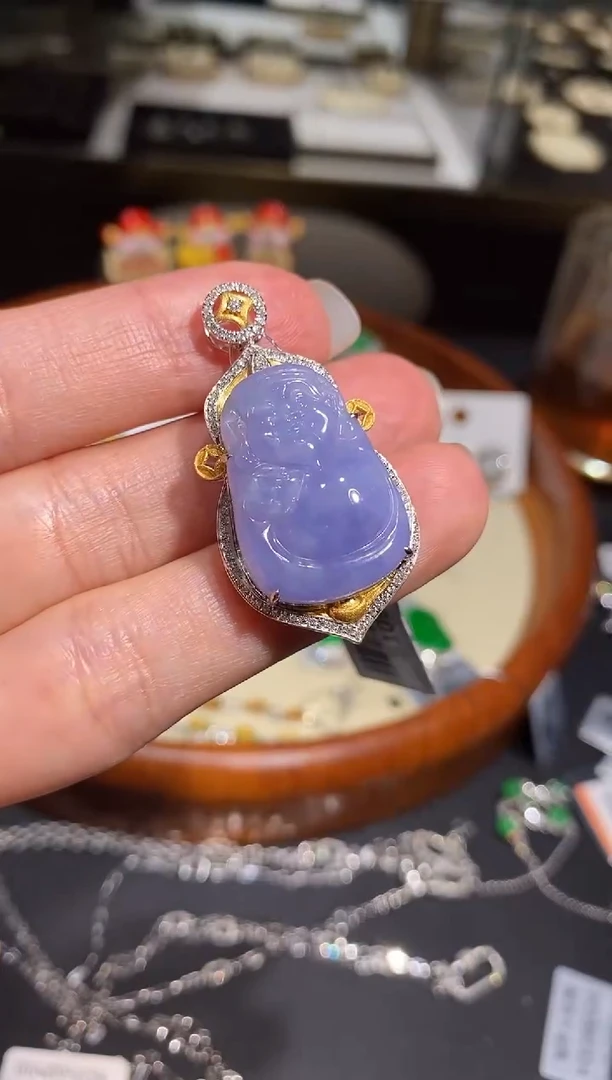 【闪购商品】翡翠吊坠(不含链)18K金镶嵌吊坠