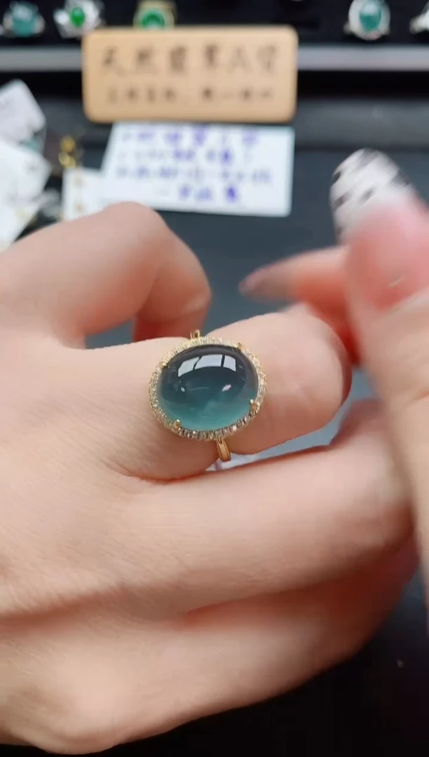 银S925镶嵌戒指翡翠11
