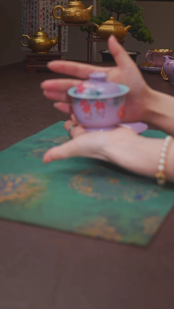 茶杯紫砂【宜景窑烟幕紫系列】盖碗