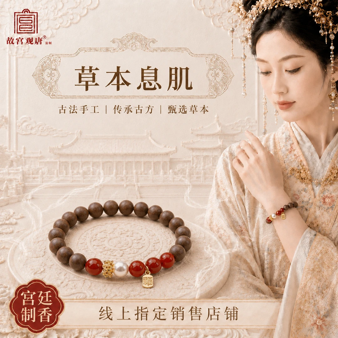 官方正品·故宫观唐[草本息肌]传承御制正统古方宫廷制香合香珠串
