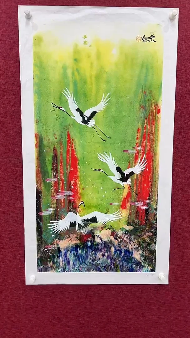 国画赵燮绘画4.5pc仙鹤画集作品