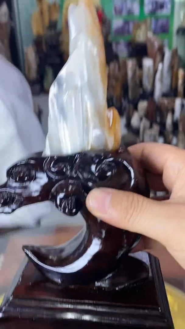 未镶嵌珠宝奇石硅化玉缅甸天然树化玉摆件