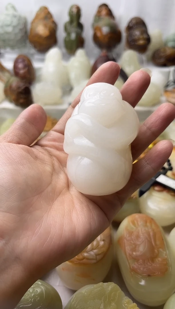 石材方解石棉纹正常不退换微瑕猴