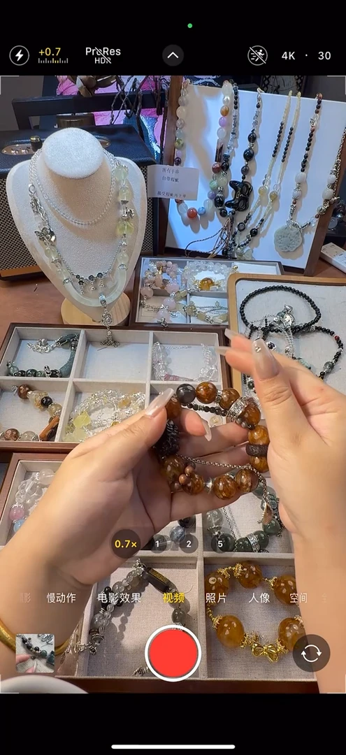 水晶手链未镶嵌卡16金泊胶花加宝宝佛