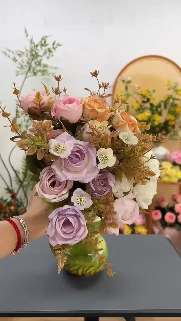 4把混色油画玫瑰（不含瓶）
