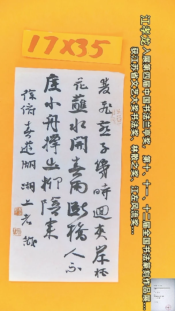 【闪购商品】书法江孝龙书法作品春游湖17*35