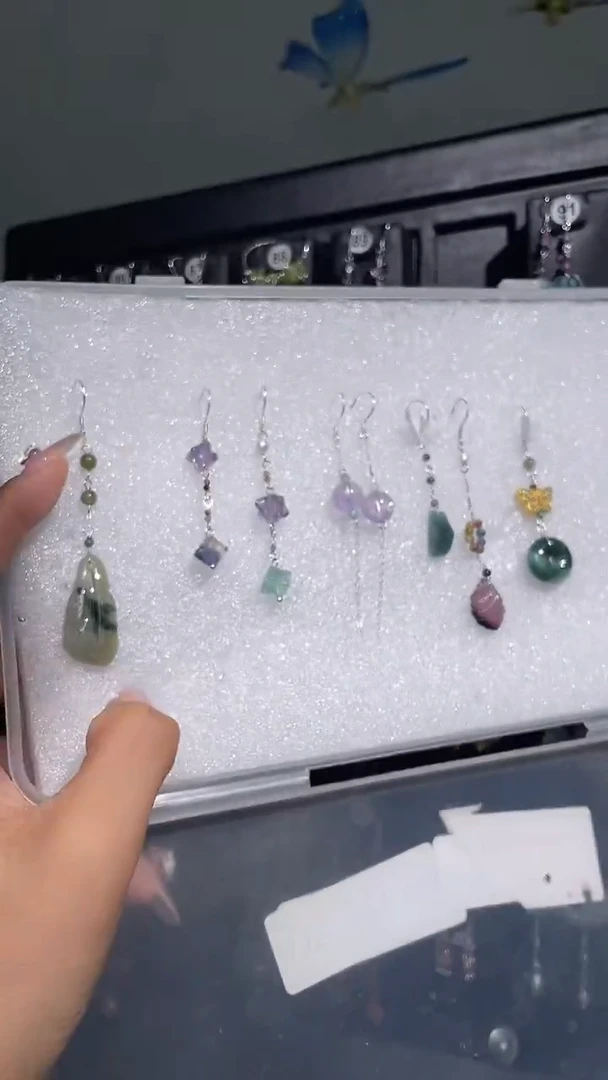 银S925镶嵌耳饰紫晶娇* 娇娇不退不换