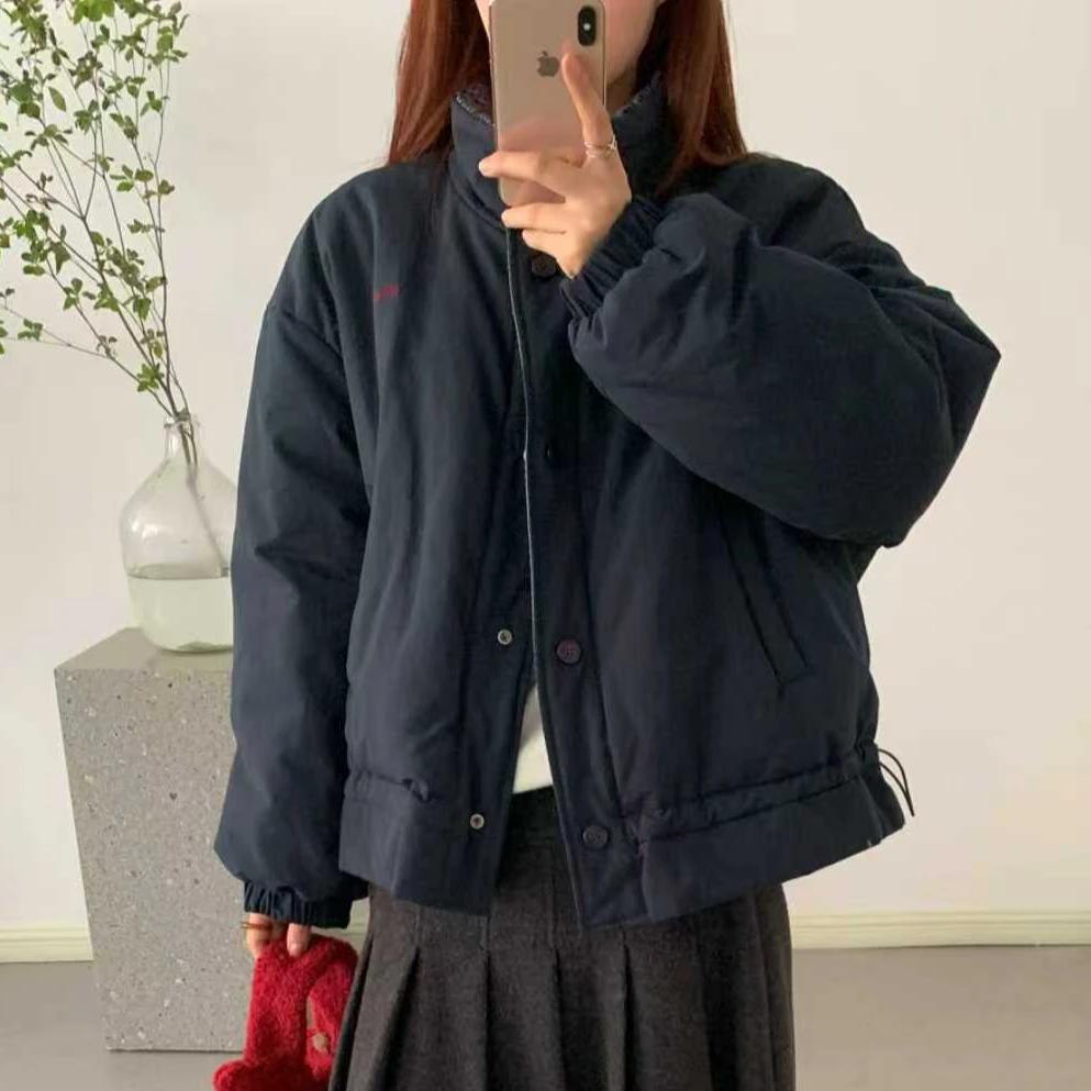 【吴姐定制】8073A 秋冬女款两面穿工装休闲保暖棉衣外套