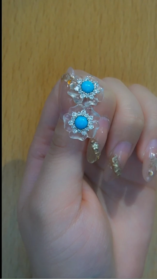 未镶嵌绿松石耳钉发货一件