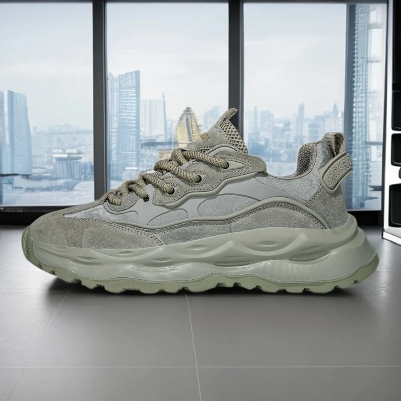 斯杰奇[8322皮面]男女款情侣鞋运动休闲老爹鞋潮流百搭舒适潮鞋