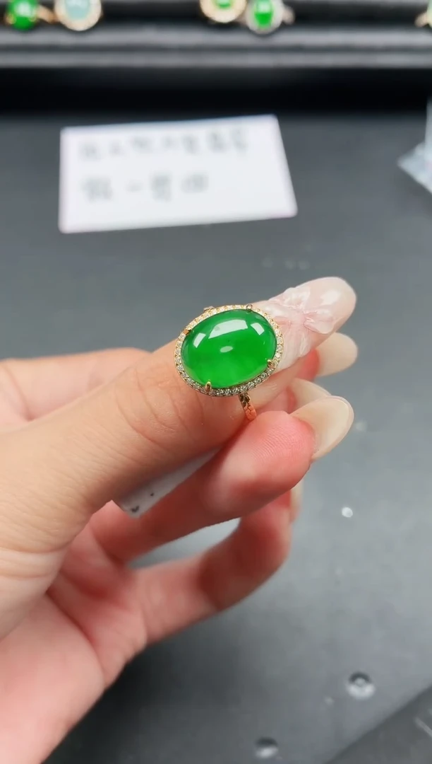 翡翠戒指银S925镶嵌111111