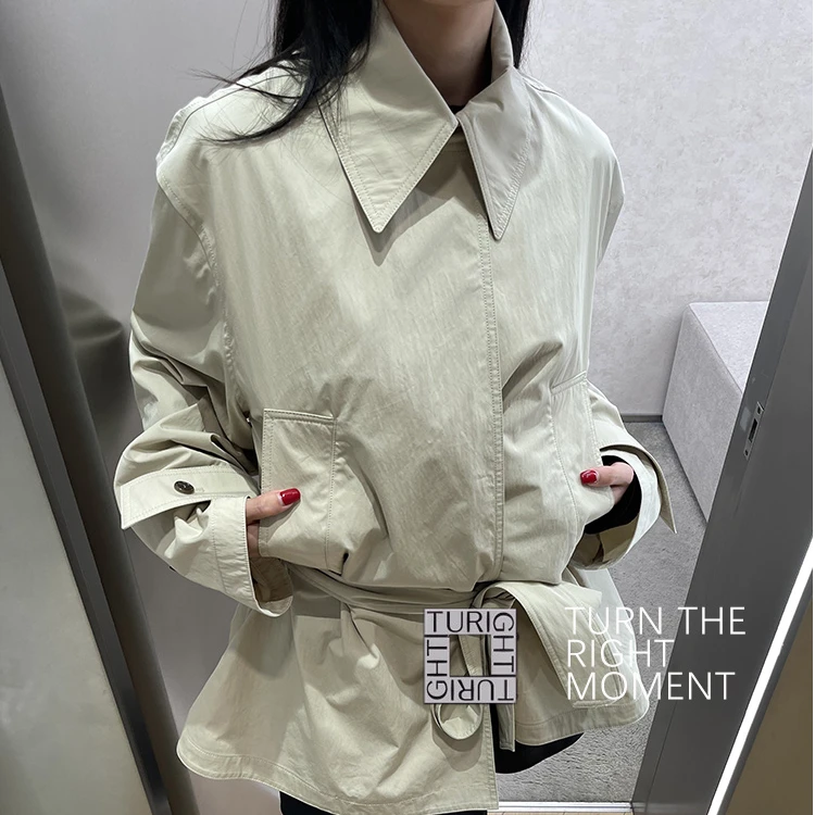 TURIGHT买手店 25PS现货RECTO.设计师品牌 宽松系带短风衣
