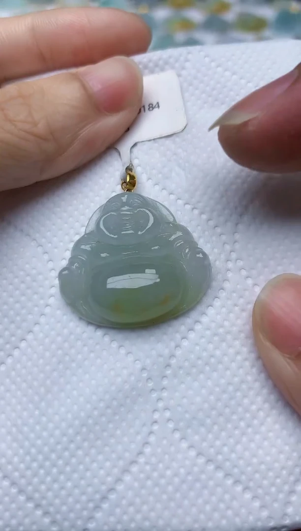 翡翠18K金镶嵌颈饰天然缅甸A货翡翠