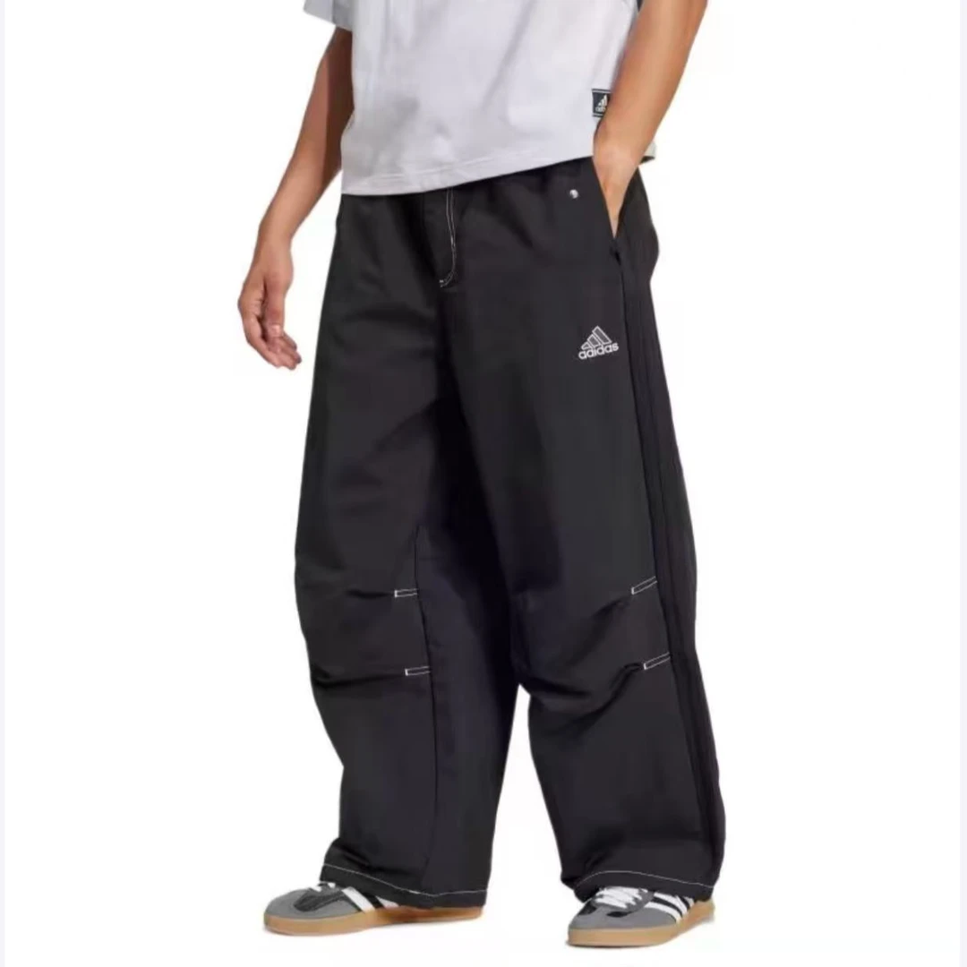 【滔搏联动】Adidas Originals三叶草宽松纯色阔腿伞兵裤JD5415