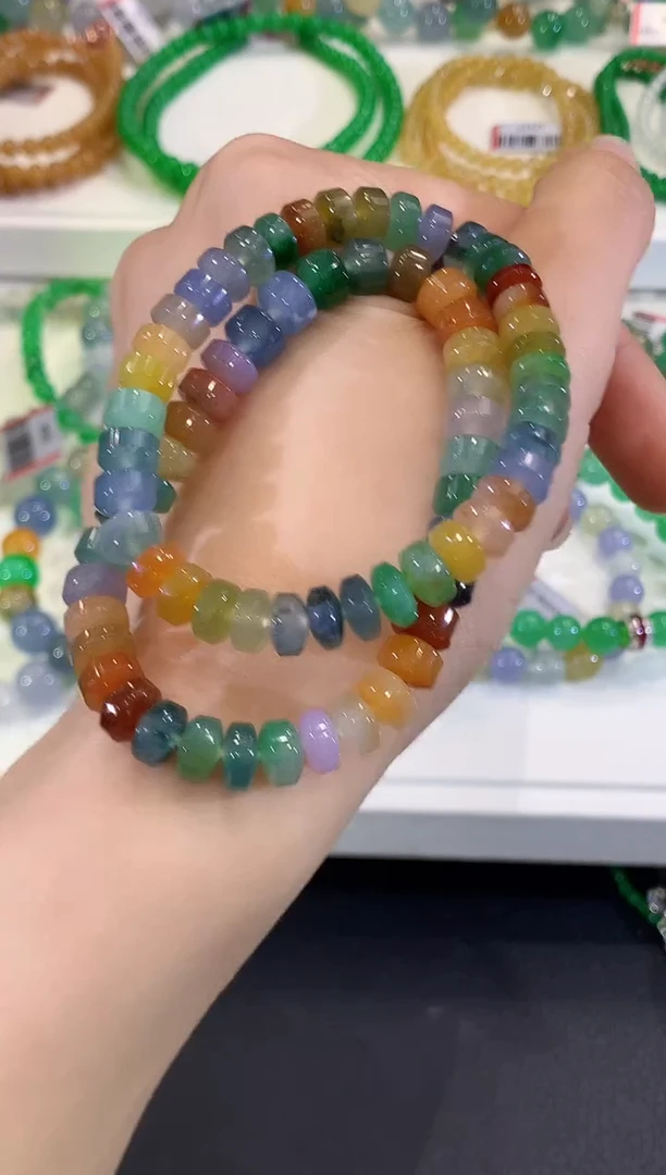 未镶嵌手串翡翠C526 紫货有色差 多样性一件发货