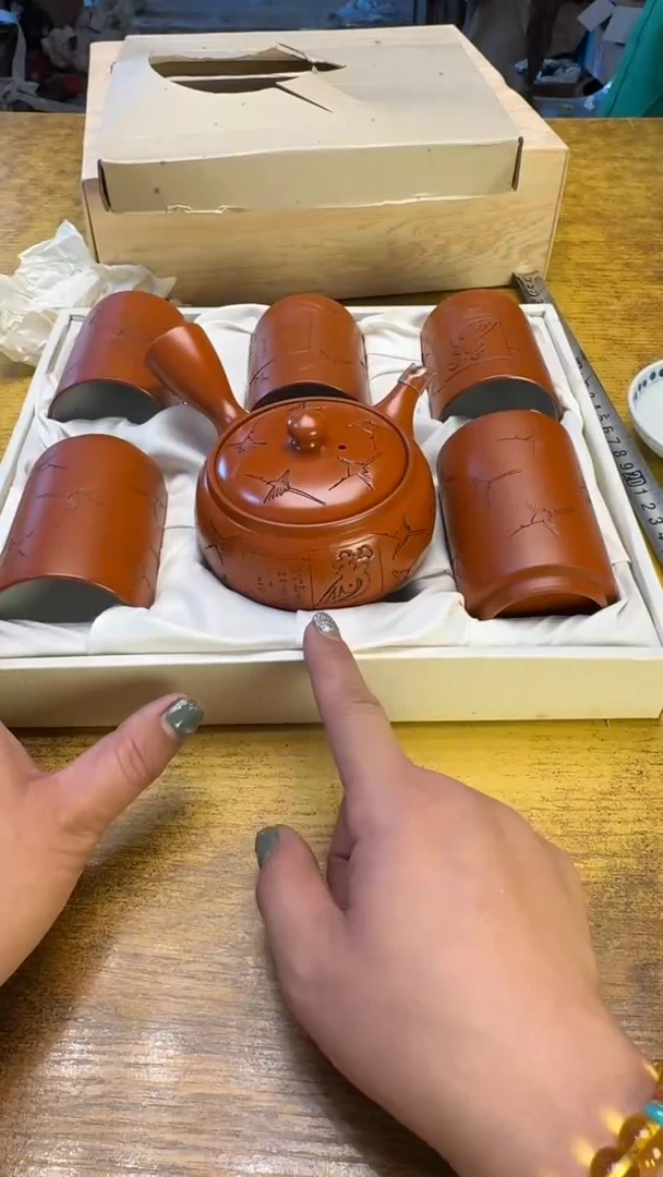 瓷器瓷器瑕疵脏旧120一壶五杯
