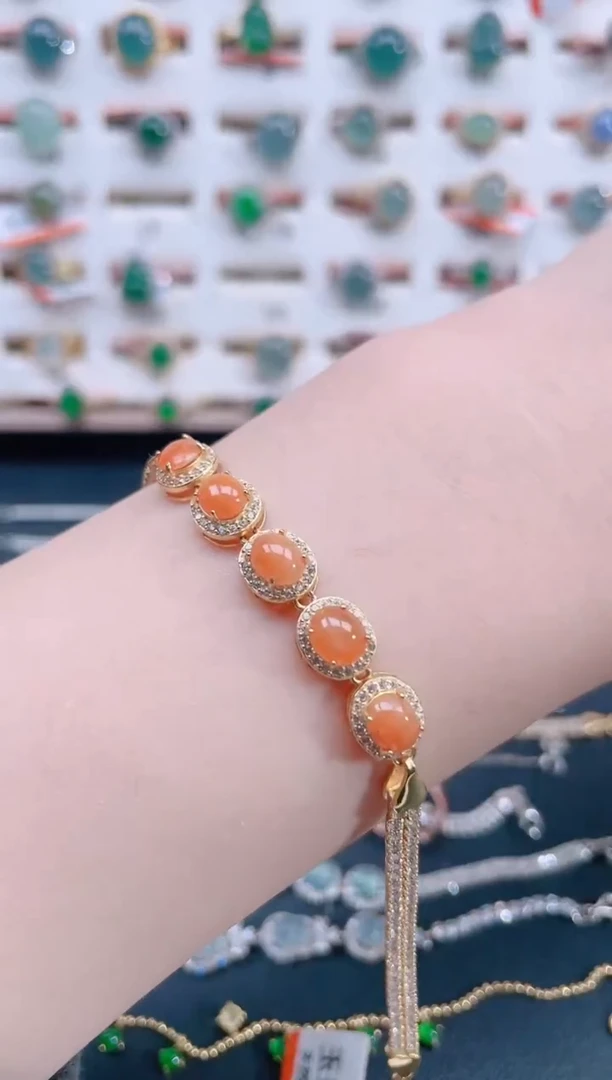 银S925镶嵌手链翡翠天然翡翠