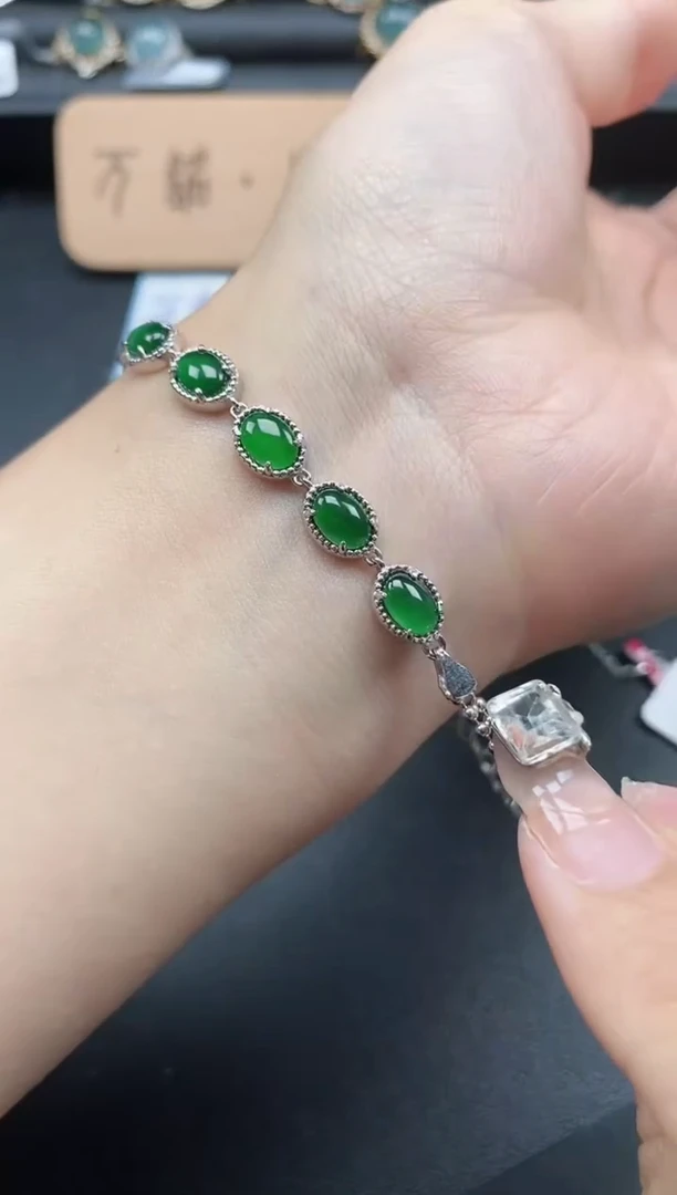 翡翠戒指银S925镶嵌5151-4