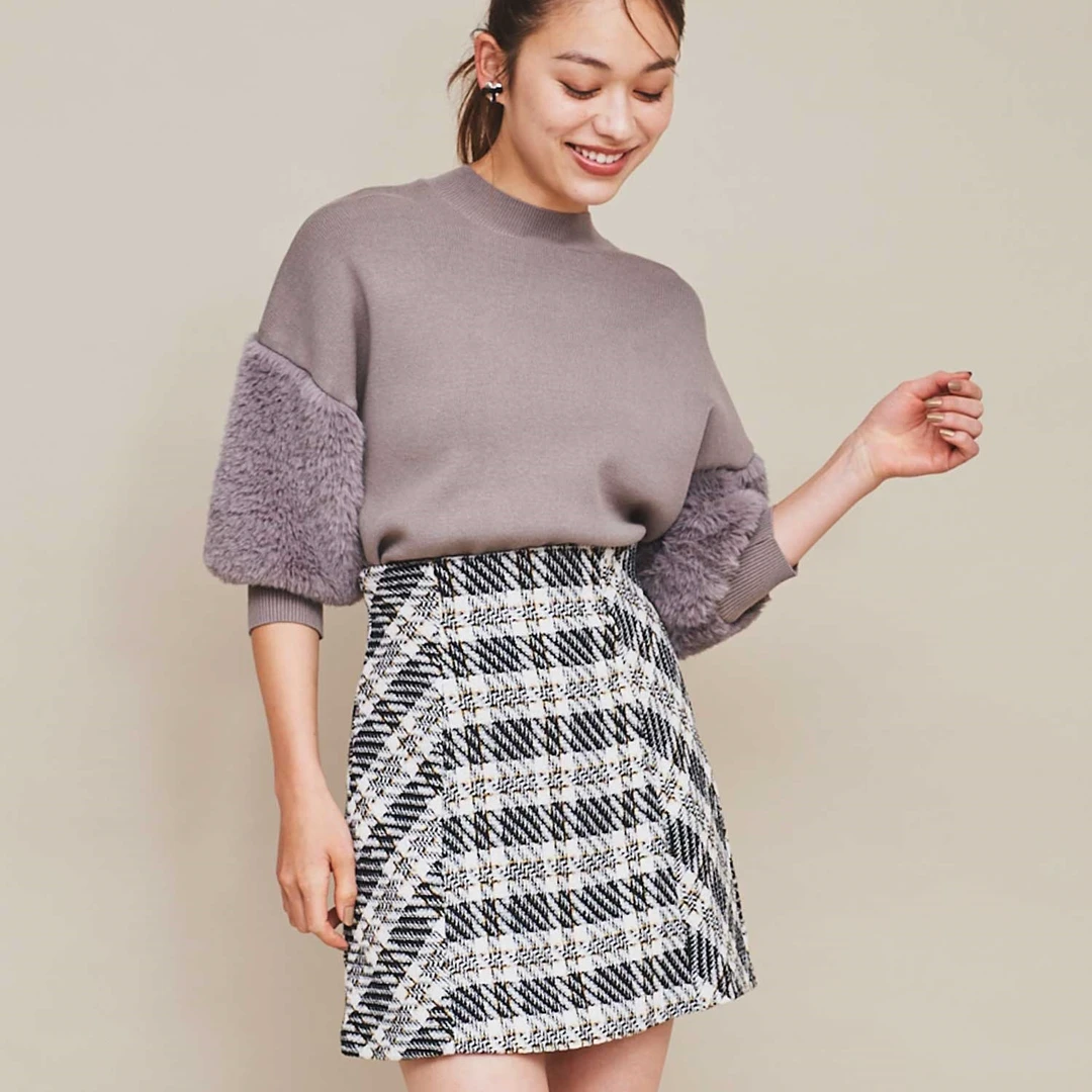 【Montendre】 31 夏季新款 时尚设计感收腰显瘦格纹半身裙