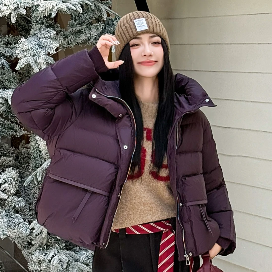欧货潮牌2025羽绒服女新款爆款短款洋气短款保暖连帽冬季082时尚