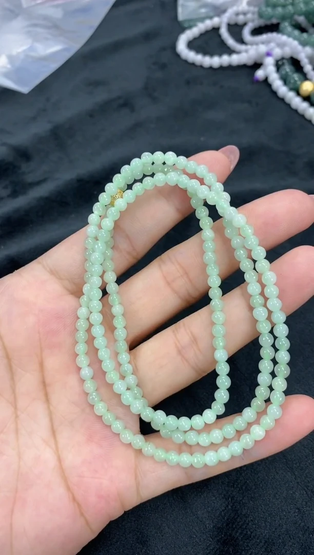 项链未镶嵌翡翠天然翡翠小米珠