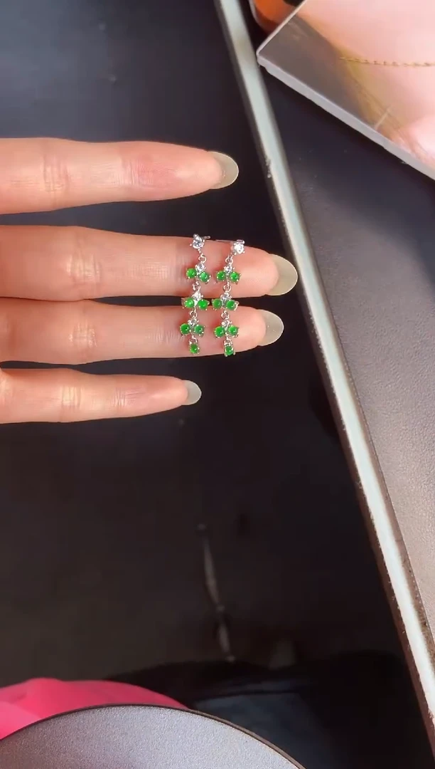 吊坠(不含链)银S925镶嵌翡翠天然A货翡翠