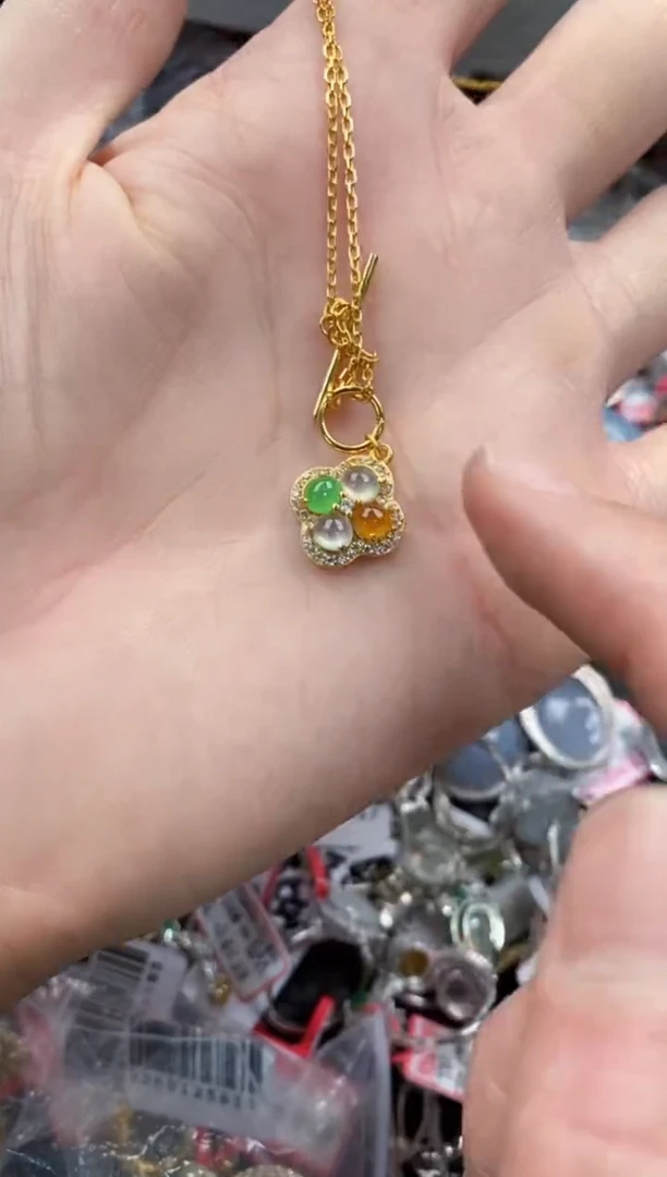 银S925镶嵌戒指翡翠666   6