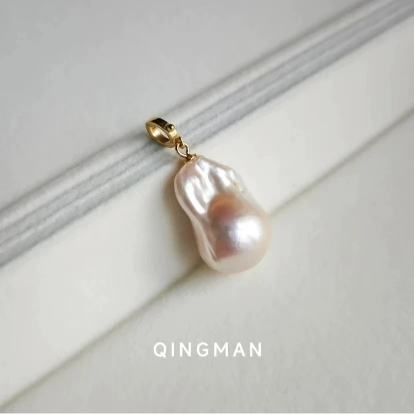 【落霞锦】天然淡水珍珠巴洛克万能扣吊坠轻奢法式项链XL80066SY