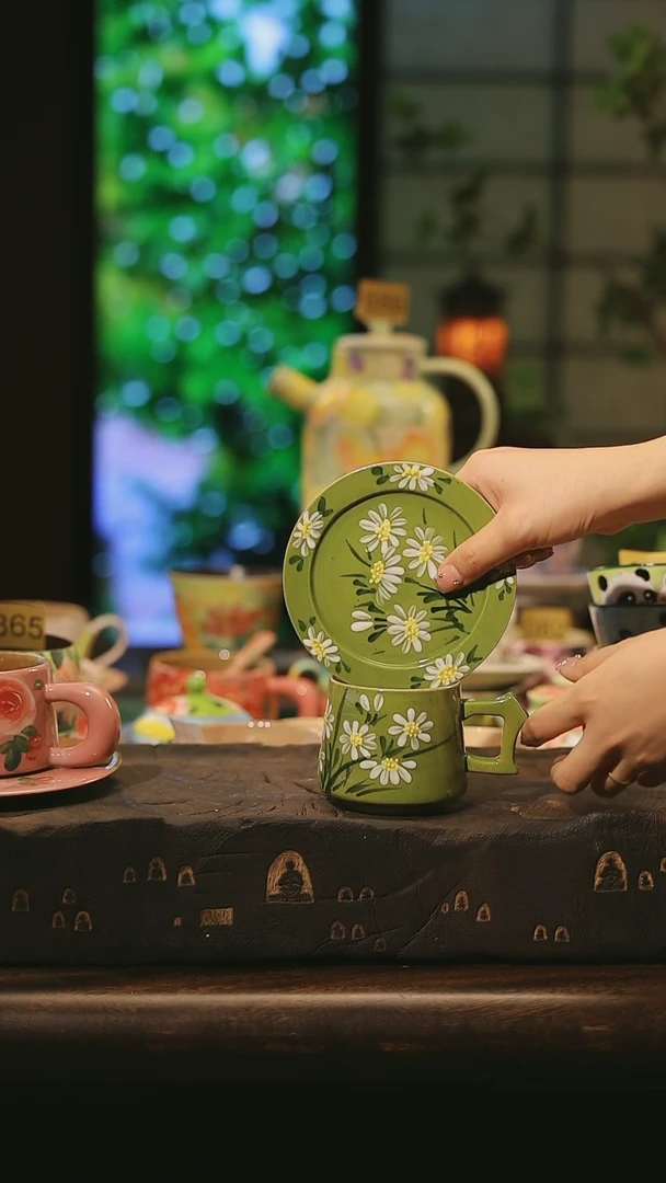 陶瓷008景德镇高温手绘釉下彩设计师款式