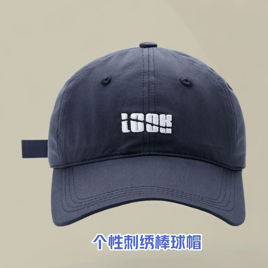 look刺绣时尚帽子户外鸭舌帽遮阳帽软顶帽子防晒棒球帽男生痞帅