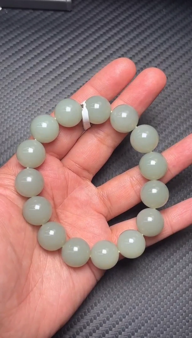 未镶嵌手串和田玉且末微色差近矿卡14