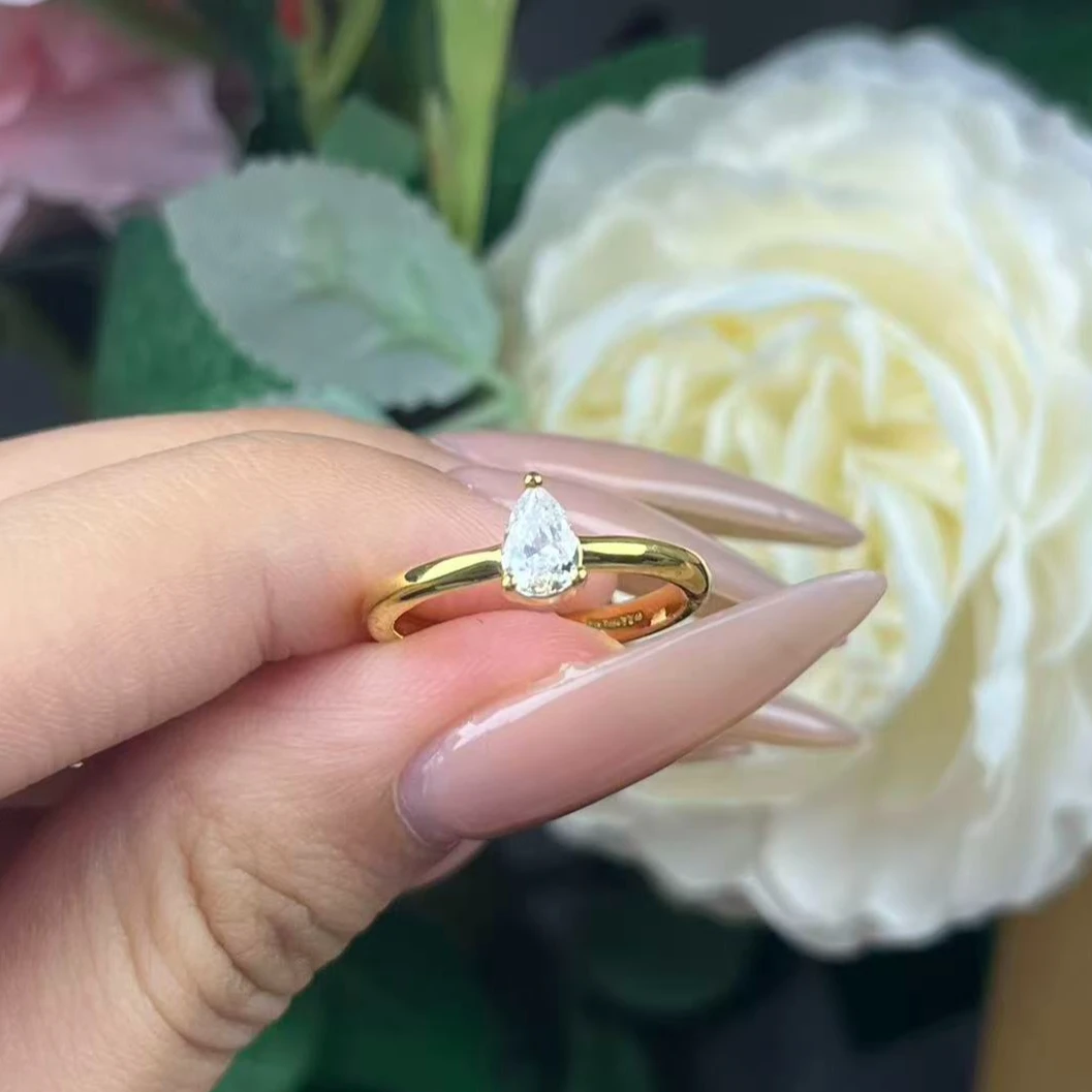 婷婷【足金999】水滴形戒指6D工艺（样品编码25110364）