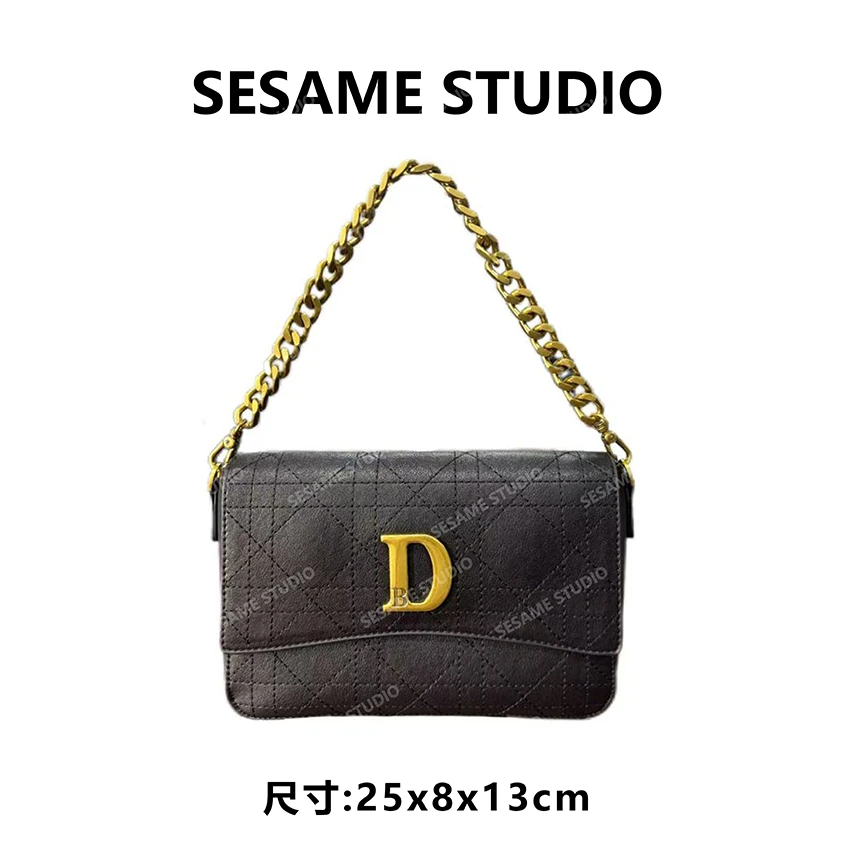 【芝麻集】SD-5828-复古黑RAIN.CUN休闲时尚百搭腋下女包