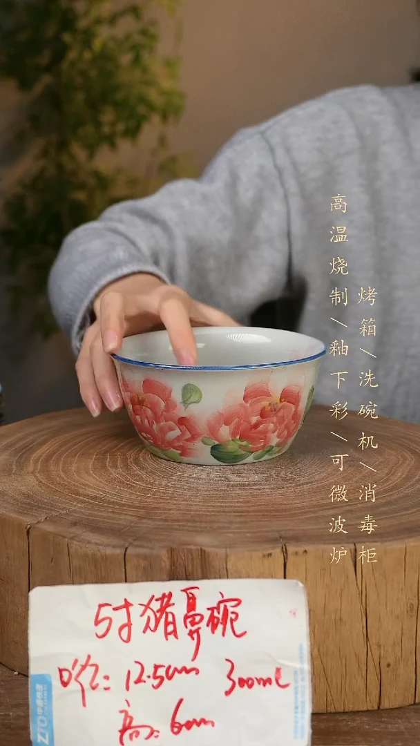 碗瓷景德镇手工手绘高温瓷釉下彩