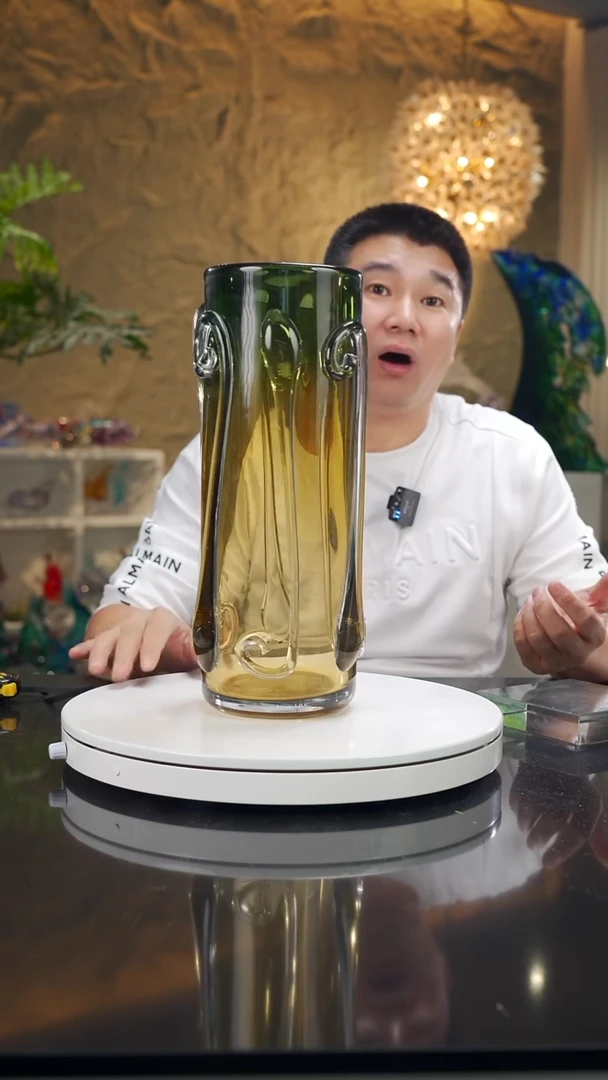 摆件别****气福利琥珀绿花瓶