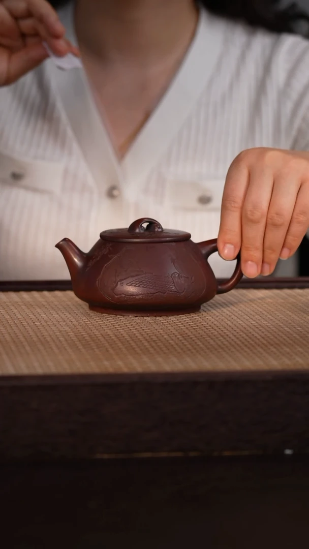 茶壶紫砂龙山紫檀泥 220cc