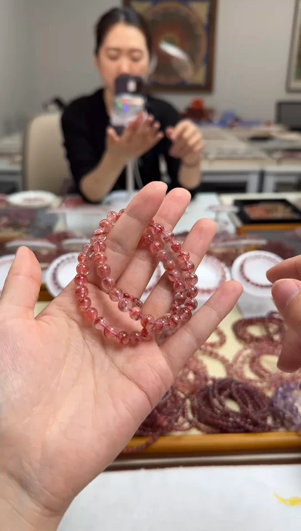 未镶嵌手串水晶芬达金草莓7mm+ 多样性发一